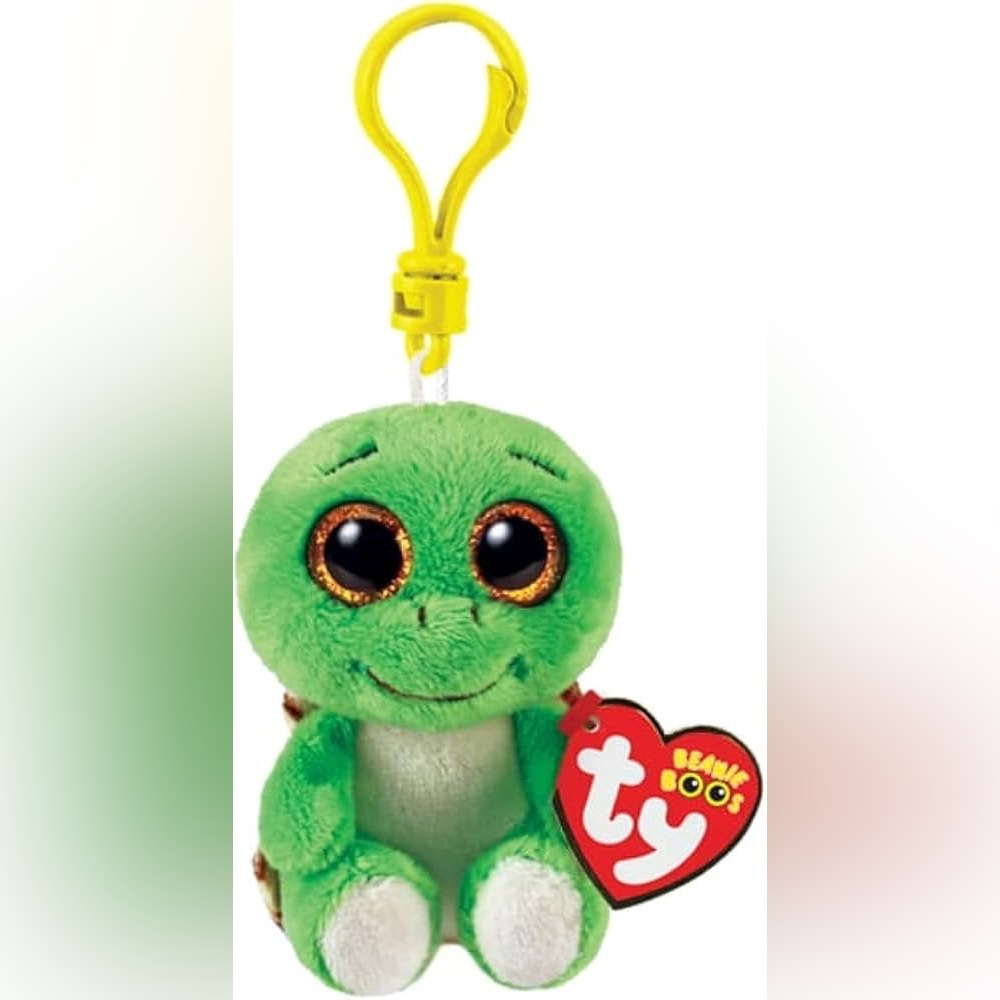 TY Turbo Turtle Clip Plush Keychain Beanie Boo Green Turtle 2023